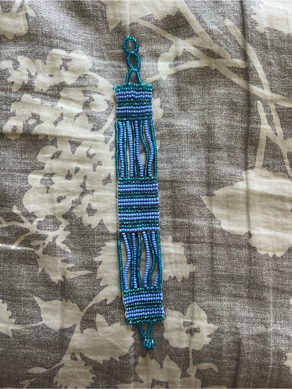 Handmade Beaded Bracelet in Turquoise and Blue